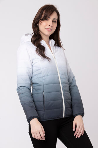 Grey and White Self Design Straight Jacket, Grey, image 3